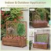 imageGiantex Raised Garden Bed with Trellis 39x14x40 Wood Elevated Planter Box wDrainage Hole for Climbing Vine Flower Herb Vegetable Fruit Planting Container for Indoor Outdoor Patio BalconyCoffee Brown
