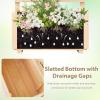 imageGiantex Raised Garden Bed with Trellis 39x14x40 Wood Elevated Planter Box wDrainage Hole for Climbing Vine Flower Herb Vegetable Fruit Planting Container for Indoor Outdoor Patio BalconyNatural