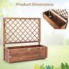 imageGiantex Raised Garden Bed with Trellis 39x14x40 Wood Elevated Planter Box wDrainage Hole for Climbing Vine Flower Herb Vegetable Fruit Planting Container for Indoor Outdoor Patio BalconyCoffee Brown