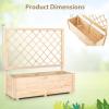 imageGiantex Raised Garden Bed with Trellis 39x14x40 Wood Elevated Planter Box wDrainage Hole for Climbing Vine Flower Herb Vegetable Fruit Planting Container for Indoor Outdoor Patio BalconyNatural