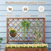 imageGiantex Raised Garden Bed with Trellis 39x14x40 Wood Elevated Planter Box wDrainage Hole for Climbing Vine Flower Herb Vegetable Fruit Planting Container for Indoor Outdoor Patio BalconyCoffee Brown