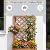 imageGiantex Raised Garden Bed with Trellis 39x14x40 Wood Elevated Planter Box wDrainage Hole for Climbing Vine Flower Herb Vegetable Fruit Planting Container for Indoor Outdoor Patio BalconyCoffee Brown