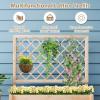 imageGiantex Raised Garden Bed with Trellis 39x14x40 Wood Elevated Planter Box wDrainage Hole for Climbing Vine Flower Herb Vegetable Fruit Planting Container for Indoor Outdoor Patio BalconyNatural
