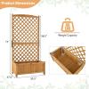 imageGiantex Raised Garden Bed with Trellis 72 Wooden Planter Box Outdoor wPrivacy Screen Roof Large Vertical Garden Planter wDrainage Holes for Climbing Plants Patio Balcony BackyardNatural