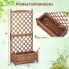imageGiantex Raised Garden Bed with Trellis 72 Wooden Planter Box Outdoor wPrivacy Screen Roof Large Vertical Garden Planter wDrainage Holes for Climbing Plants Patio Balcony BackyardBrown