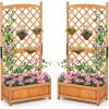 imageGiantex Raised Garden Bed with Trellis 72 Wooden Planter Box Outdoor wPrivacy Screen Roof Large Vertical Garden Planter wDrainage Holes for Climbing Plants Patio Balcony BackyardOrange