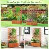 imageGiantex Raised Garden Bed with Trellis 72 Wooden Planter Box Outdoor wPrivacy Screen Roof Large Vertical Garden Planter wDrainage Holes for Climbing Plants Patio Balcony BackyardOrange