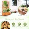 imageGiantex Raised Garden Bed with Trellis 72 Wooden Planter Box Outdoor wPrivacy Screen Roof Large Vertical Garden Planter wDrainage Holes for Climbing Plants Patio Balcony BackyardOrange