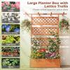 imageGiantex Raised Garden Bed with Trellis 72 Wooden Planter Box Outdoor wPrivacy Screen Roof Large Vertical Garden Planter wDrainage Holes for Climbing Plants Patio Balcony BackyardOrange