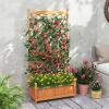 imageGiantex Raised Garden Bed with Trellis 72 Wooden Planter Box Outdoor wPrivacy Screen Roof Large Vertical Garden Planter wDrainage Holes for Climbing Plants Patio Balcony BackyardOrange