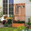 imageGiantex Raised Garden Bed with Trellis 72 Wooden Planter Box Outdoor wPrivacy Screen Roof Large Vertical Garden Planter wDrainage Holes for Climbing Plants Patio Balcony BackyardOrange
