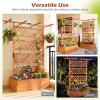 imageGiantex Raised Garden Bed with Trellis 72 Wooden Planter Box Outdoor wPrivacy Screen Roof Large Vertical Garden Planter wDrainage Holes for Climbing Plants Patio Balcony BackyardOrange