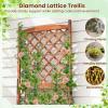 imageGiantex Raised Garden Bed with Trellis 72 Wooden Planter Box Outdoor wPrivacy Screen Roof Large Vertical Garden Planter wDrainage Holes for Climbing Plants Patio Balcony BackyardBrown