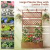 imageGiantex Raised Garden Bed with Trellis 72 Wooden Planter Box Outdoor wPrivacy Screen Roof Large Vertical Garden Planter wDrainage Holes for Climbing Plants Patio Balcony BackyardBrown