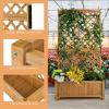 imageGiantex Raised Garden Bed with Trellis 72 Wooden Planter Box Outdoor wPrivacy Screen Roof Large Vertical Garden Planter wDrainage Holes for Climbing Plants Patio Balcony BackyardNatural