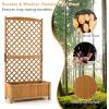 imageGiantex Raised Garden Bed with Trellis 72 Wooden Planter Box Outdoor wPrivacy Screen Roof Large Vertical Garden Planter wDrainage Holes for Climbing Plants Patio Balcony BackyardNatural