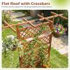 imageGiantex Raised Garden Bed with Trellis 72 Wooden Planter Box Outdoor wPrivacy Screen Roof Large Vertical Garden Planter wDrainage Holes for Climbing Plants Patio Balcony BackyardBrown