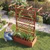 imageGiantex Raised Garden Bed with Trellis 72 Wooden Planter Box Outdoor wPrivacy Screen Roof Large Vertical Garden Planter wDrainage Holes for Climbing Plants Patio Balcony BackyardBrown
