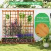 imageGiantex Raised Garden Bed with Trellis 72 Wooden Planter Box Outdoor wPrivacy Screen Roof Large Vertical Garden Planter wDrainage Holes for Climbing Plants Patio Balcony BackyardOrange