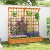 imageGiantex Raised Garden Bed with Trellis 72 Wooden Planter Box Outdoor wPrivacy Screen Roof Large Vertical Garden Planter wDrainage Holes for Climbing Plants Patio Balcony BackyardOrange