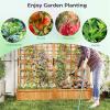 imageGiantex Raised Garden Bed with Trellis 72 Wooden Planter Box Outdoor wPrivacy Screen Roof Large Vertical Garden Planter wDrainage Holes for Climbing Plants Patio Balcony BackyardOrange