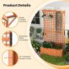 imageGiantex Raised Garden Bed with Trellis 72 Wooden Planter Box Outdoor wPrivacy Screen Roof Large Vertical Garden Planter wDrainage Holes for Climbing Plants Patio Balcony BackyardOrange