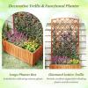 imageGiantex Raised Garden Bed with Trellis 72 Wooden Planter Box Outdoor wPrivacy Screen Roof Large Vertical Garden Planter wDrainage Holes for Climbing Plants Patio Balcony BackyardOrange