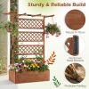 imageGiantex Raised Garden Bed with Trellis 72 Wooden Planter Box Outdoor wPrivacy Screen Roof Large Vertical Garden Planter wDrainage Holes for Climbing Plants Patio Balcony BackyardBrown
