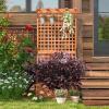 imageGiantex Raised Garden Bed with Trellis 72 Wooden Planter Box Outdoor wPrivacy Screen Roof Large Vertical Garden Planter wDrainage Holes for Climbing Plants Patio Balcony BackyardOrange