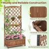 imageGiantex Raised Garden Bed with Trellis 72 Wooden Planter Box Outdoor wPrivacy Screen Roof Large Vertical Garden Planter wDrainage Holes for Climbing Plants Patio Balcony BackyardBrown