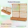 imageGiantex Raised Garden Bed with Trellis 72 Wooden Planter Box Outdoor wPrivacy Screen Roof Large Vertical Garden Planter wDrainage Holes for Climbing Plants Patio Balcony BackyardOrange