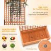 imageGiantex Raised Garden Bed with Trellis 72 Wooden Planter Box Outdoor wPrivacy Screen Roof Large Vertical Garden Planter wDrainage Holes for Climbing Plants Patio Balcony BackyardOrange