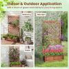 imageGiantex Raised Garden Bed with Trellis 72 Wooden Planter Box Outdoor wPrivacy Screen Roof Large Vertical Garden Planter wDrainage Holes for Climbing Plants Patio Balcony BackyardBrown