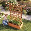 imageGiantex Raised Garden Bed with Trellis 72 Wooden Planter Box Outdoor wPrivacy Screen Roof Large Vertical Garden Planter wDrainage Holes for Climbing Plants Patio Balcony BackyardOrange