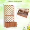 imageGiantex Raised Garden Bed with Trellis 72 Wooden Planter Box Outdoor wPrivacy Screen Roof Large Vertical Garden Planter wDrainage Holes for Climbing Plants Patio Balcony BackyardOrange