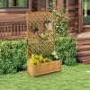 imageGiantex Raised Garden Bed with Trellis 72 Wooden Planter Box Outdoor wPrivacy Screen Roof Large Vertical Garden Planter wDrainage Holes for Climbing Plants Patio Balcony BackyardNatural