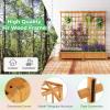 imageGiantex Raised Garden Bed with Trellis 72 Wooden Planter Box Outdoor wPrivacy Screen Roof Large Vertical Garden Planter wDrainage Holes for Climbing Plants Patio Balcony BackyardOrange