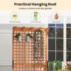 imageGiantex Raised Garden Bed with Trellis 72 Wooden Planter Box Outdoor wPrivacy Screen Roof Large Vertical Garden Planter wDrainage Holes for Climbing Plants Patio Balcony BackyardOrange