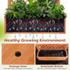imageGiantex Raised Garden Bed with Trellis 72 Wooden Planter Box Outdoor wPrivacy Screen Roof Large Vertical Garden Planter wDrainage Holes for Climbing Plants Patio Balcony BackyardOrange
