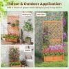 imageGiantex Raised Garden Bed with Trellis 72 Wooden Planter Box Outdoor wPrivacy Screen Roof Large Vertical Garden Planter wDrainage Holes for Climbing Plants Patio Balcony BackyardOrange