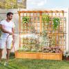 imageGiantex Raised Garden Bed with Trellis 72 Wooden Planter Box Outdoor wPrivacy Screen Roof Large Vertical Garden Planter wDrainage Holes for Climbing Plants Patio Balcony BackyardOrange