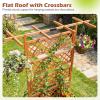 imageGiantex Raised Garden Bed with Trellis 72 Wooden Planter Box Outdoor wPrivacy Screen Roof Large Vertical Garden Planter wDrainage Holes for Climbing Plants Patio Balcony BackyardOrange