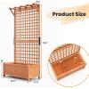 imageGiantex Raised Garden Bed with Trellis 72 Wooden Planter Box Outdoor wPrivacy Screen Roof Large Vertical Garden Planter wDrainage Holes for Climbing Plants Patio Balcony BackyardOrange