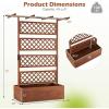 imageGiantex Raised Garden Bed with Trellis 72 Wooden Planter Box Outdoor wPrivacy Screen Roof Large Vertical Garden Planter wDrainage Holes for Climbing Plants Patio Balcony BackyardBrown