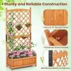 imageGiantex Raised Garden Bed with Trellis 72 Wooden Planter Box Outdoor wPrivacy Screen Roof Large Vertical Garden Planter wDrainage Holes for Climbing Plants Patio Balcony BackyardOrange