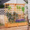 imageGiantex Raised Garden Bed with Trellis 72 Wooden Planter Box Outdoor wPrivacy Screen Roof Large Vertical Garden Planter wDrainage Holes for Climbing Plants Patio Balcony BackyardOrange