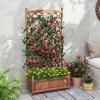 imageGiantex Raised Garden Bed with Trellis 72 Wooden Planter Box Outdoor wPrivacy Screen Roof Large Vertical Garden Planter wDrainage Holes for Climbing Plants Patio Balcony BackyardBrown