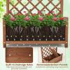 imageGiantex Raised Garden Bed with Trellis 72 Wooden Planter Box Outdoor wPrivacy Screen Roof Large Vertical Garden Planter wDrainage Holes for Climbing Plants Patio Balcony BackyardBrown