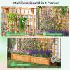imageGiantex Raised Garden Bed with Trellis 72 Wooden Planter Box Outdoor wPrivacy Screen Roof Large Vertical Garden Planter wDrainage Holes for Climbing Plants Patio Balcony BackyardOrange