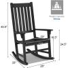 imageGiantex Rocking Chair Acacia Wood Frame Outdooramp Indoor for Garden Lawn Balcony Backyard and Patio Porch Rocker 1 BlackBlack